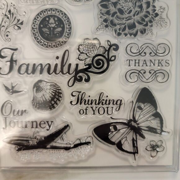 QUE SERA SERA & INCHES BUTTERFLIES with Block Clear Cling Stamps Lot of 2 Pkgs - Picture 7 of 8